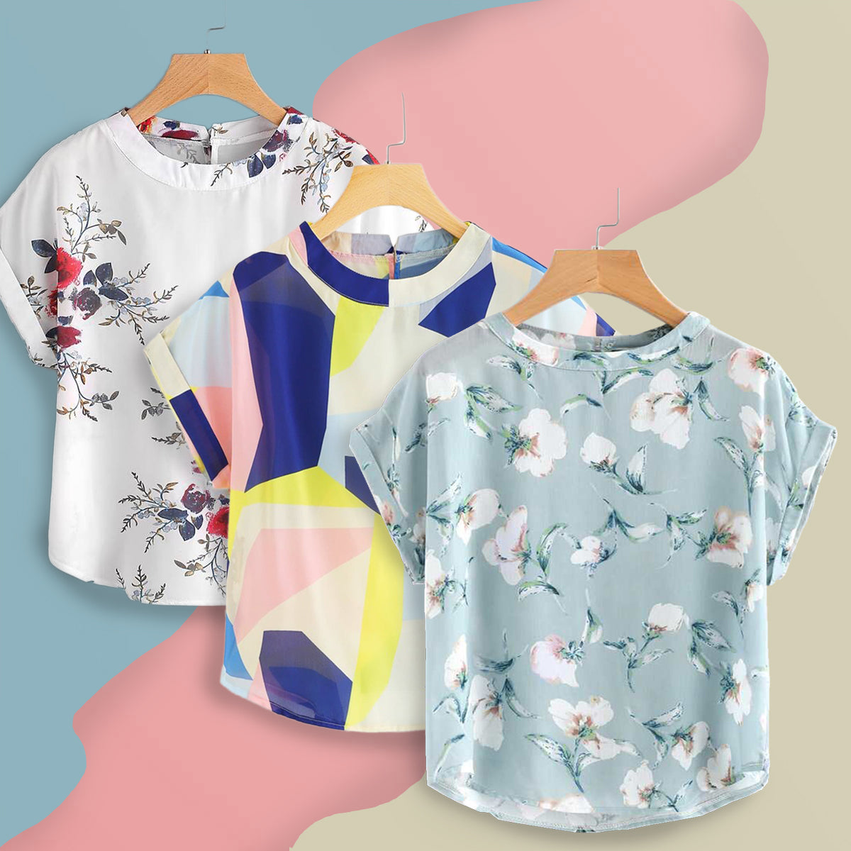 Floral Top Combo Pack of 5 Pcs for Women & Girls