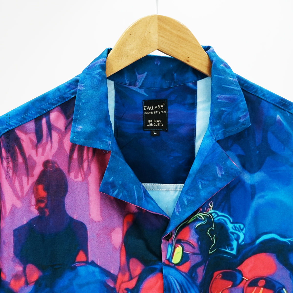 Blue Party Faces Graphic Oversized Half Sleeve Shirt For Men & Women
