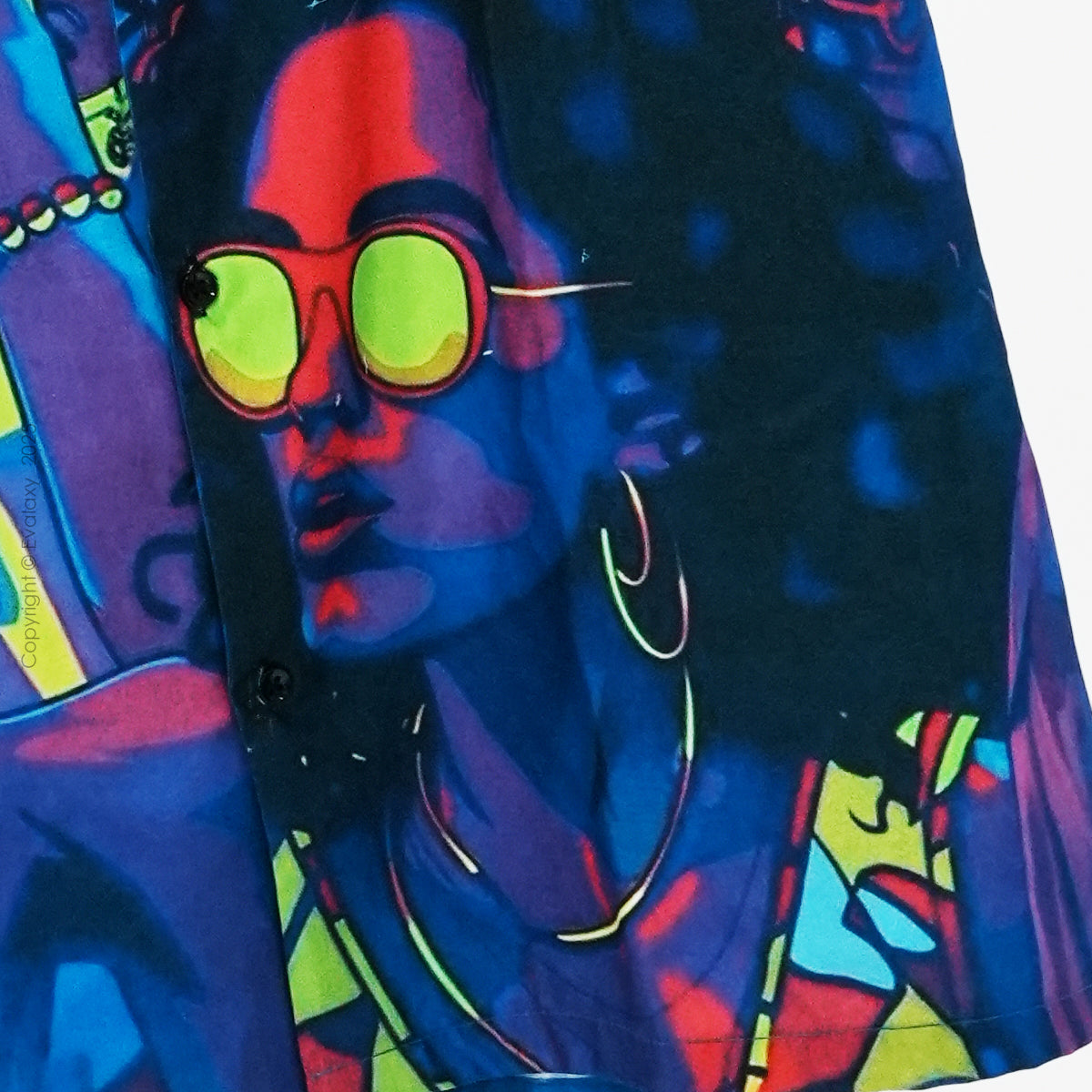 Blue Party Faces Graphic Oversized Half Sleeve Shirt For Men & Women