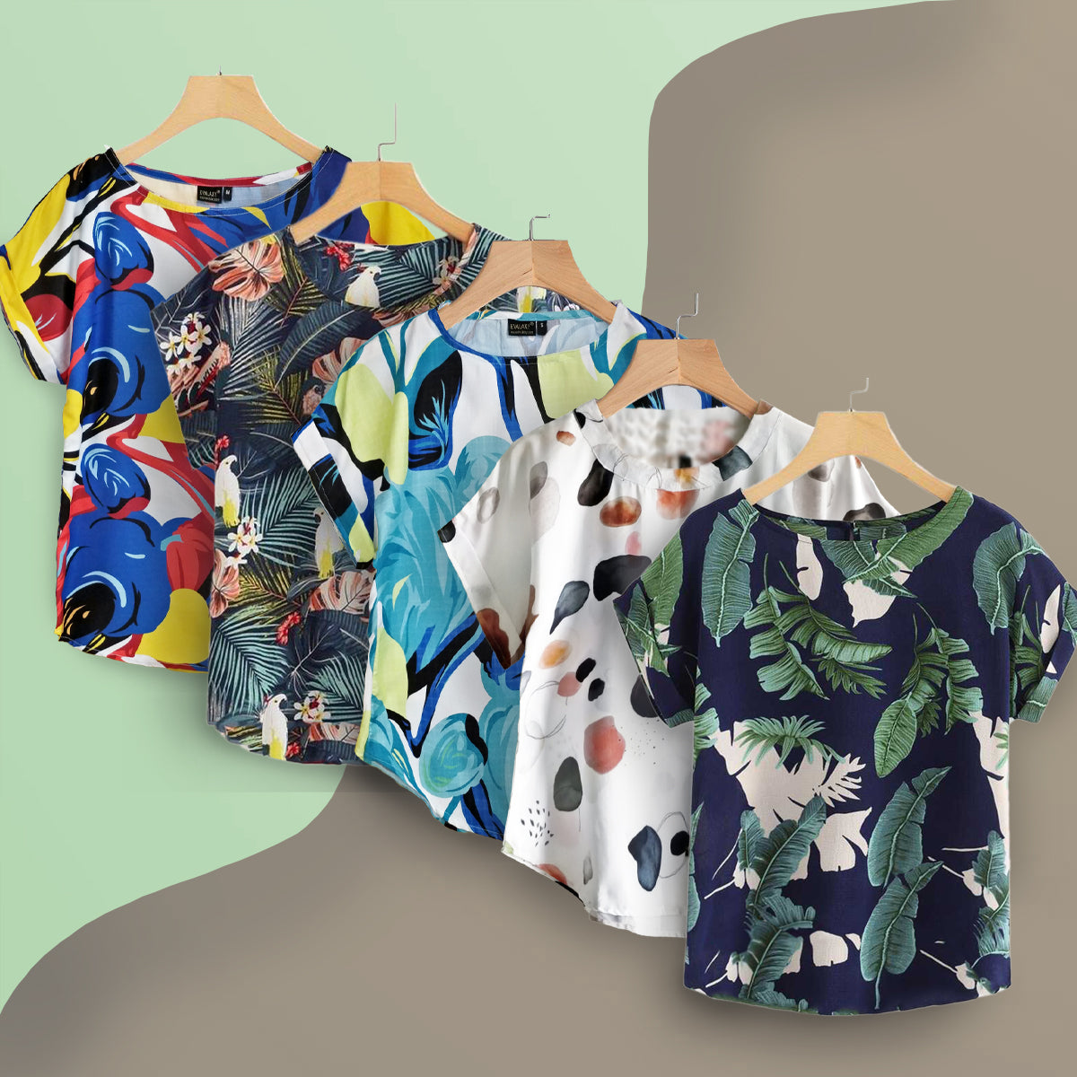 Abstract Designs Top Combo Pack of 5 Pcs for Women & Girls