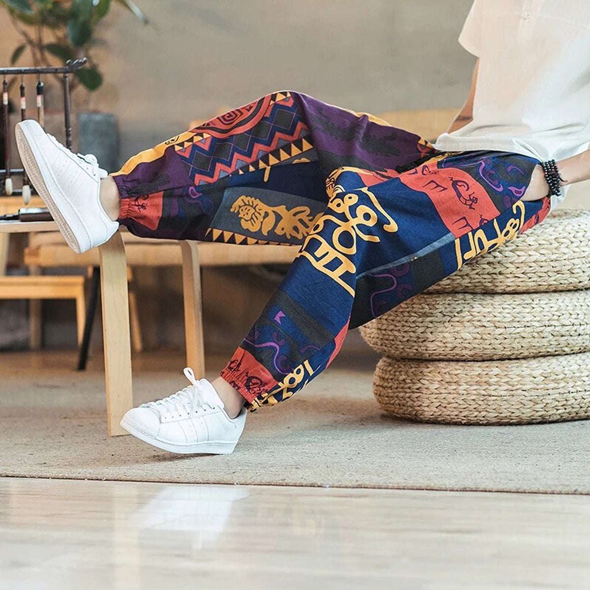 Loose Random Thai Art Jogger Breathable Casual Pants