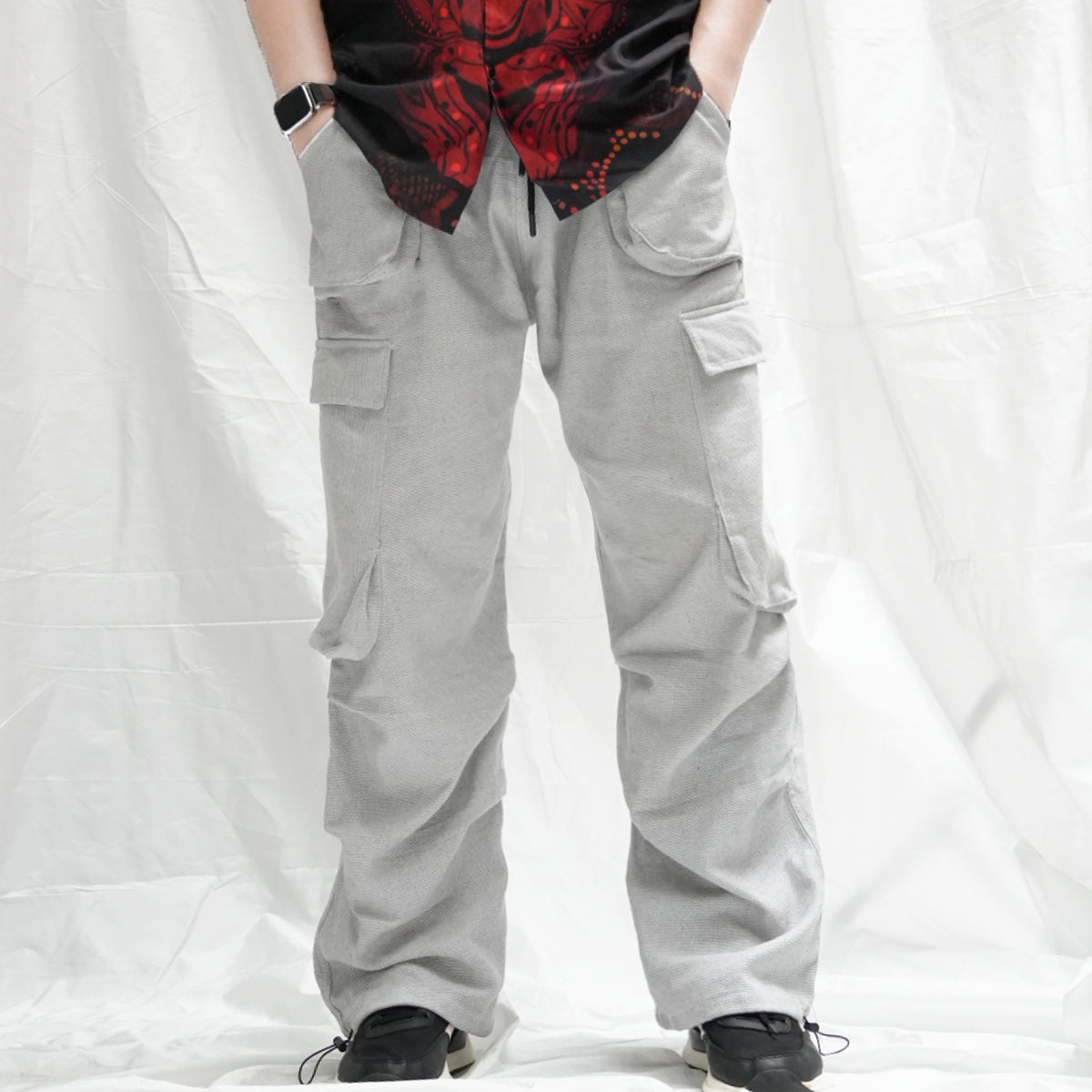 Unisex Off White Cargo Pants – Parachute Baggy Fit
