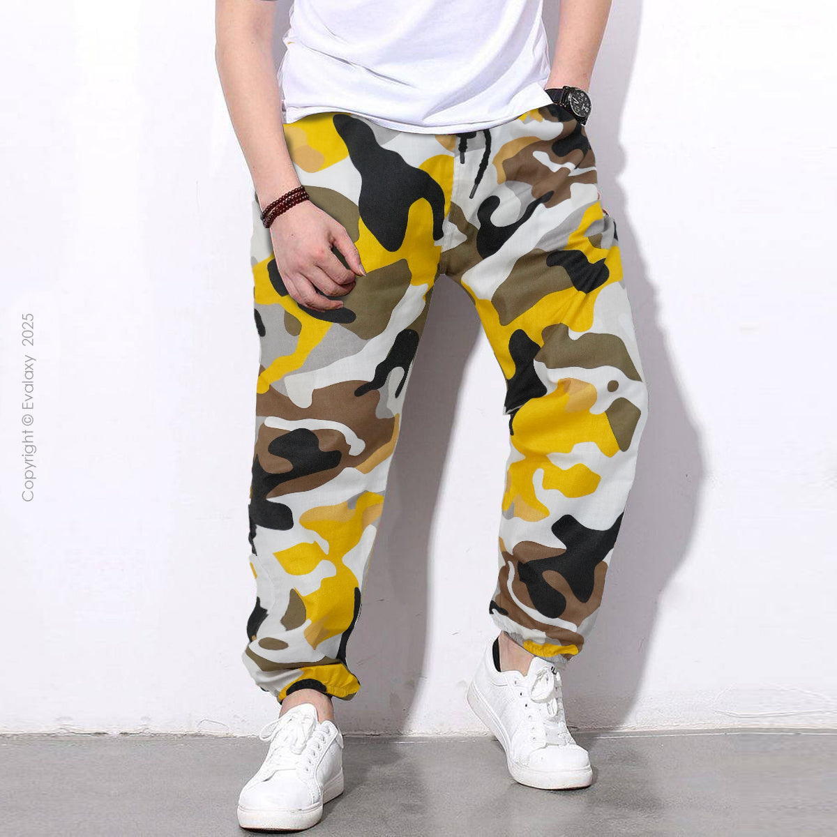 Yellow Camo StreetWear Jogger Breathable Casual Harem Pants for Men & Women