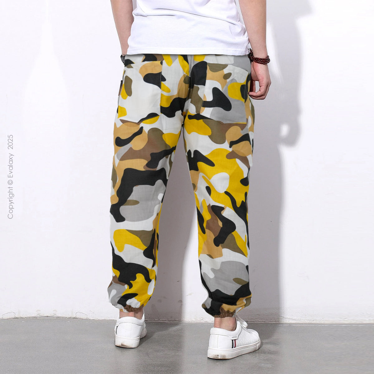 Yellow Camo StreetWear Jogger Breathable Casual Harem Pants for Men & Women
