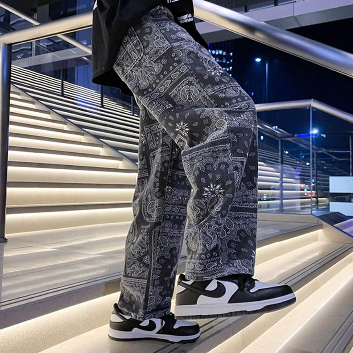 Grey Rangoli Straight Pants for Men & Women