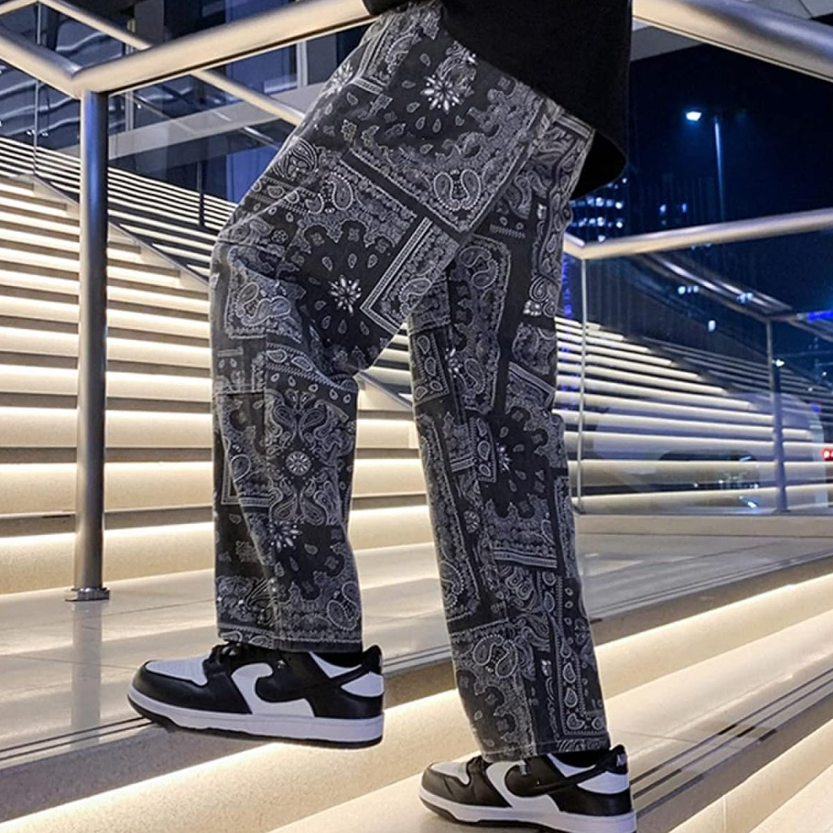 Grey Rangoli Straight Pants for Men & Women