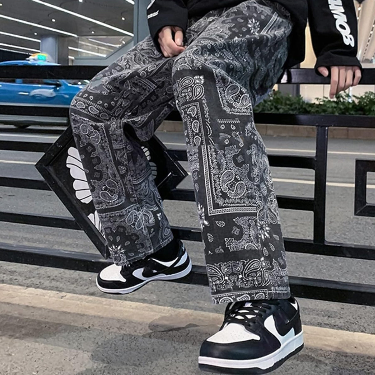 Grey Rangoli Straight Pants for Men & Women