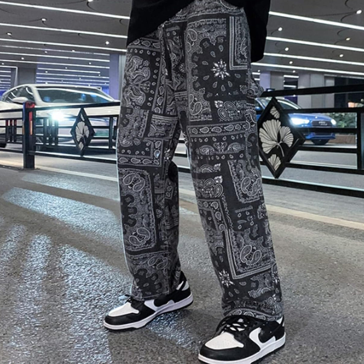 Grey Rangoli Straight Pants for Men & Women