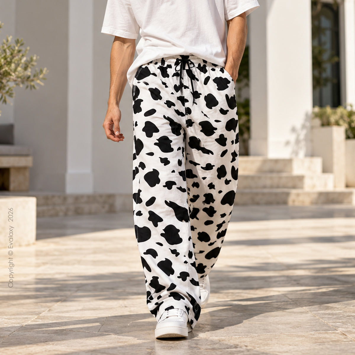 パンツ orimi cow straight pants Cow Print Straight Pants for Men & Women – Evalaxy