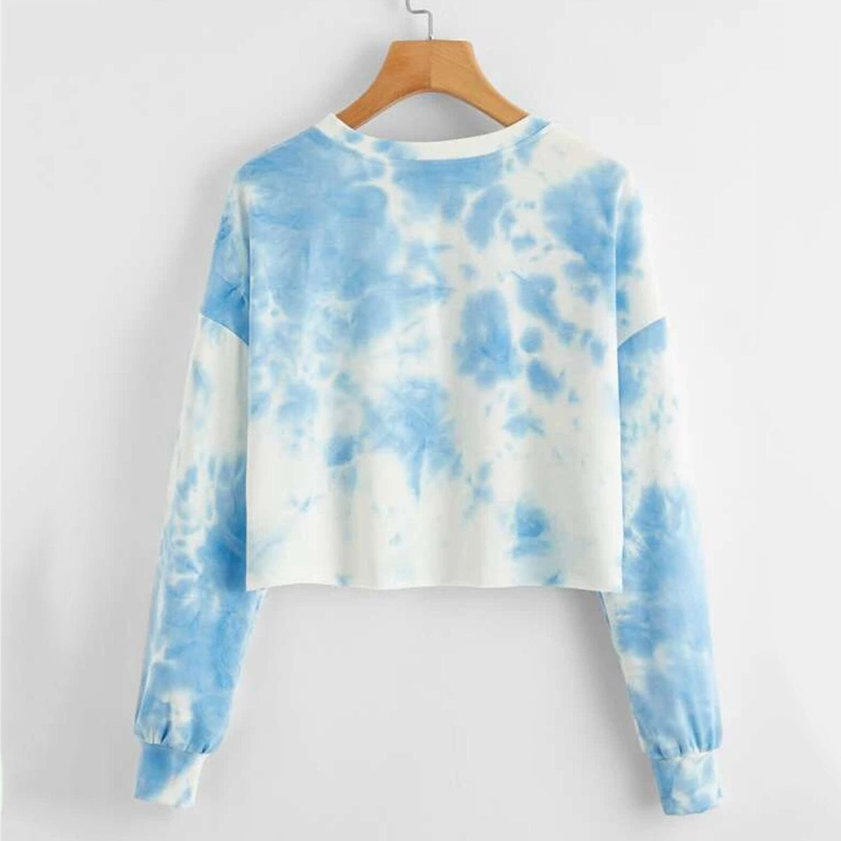 Sky Blue Tie Dye Crop Top For Women & Girls
