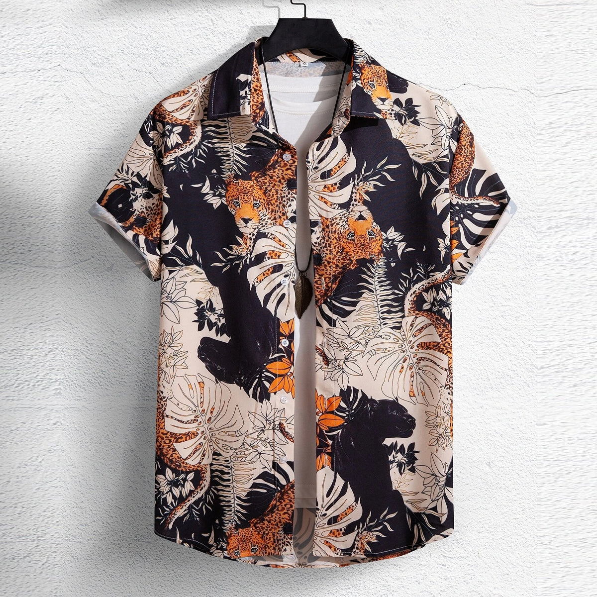 Men Random Black Leopard Print Shirt Without Tee – Evalaxy