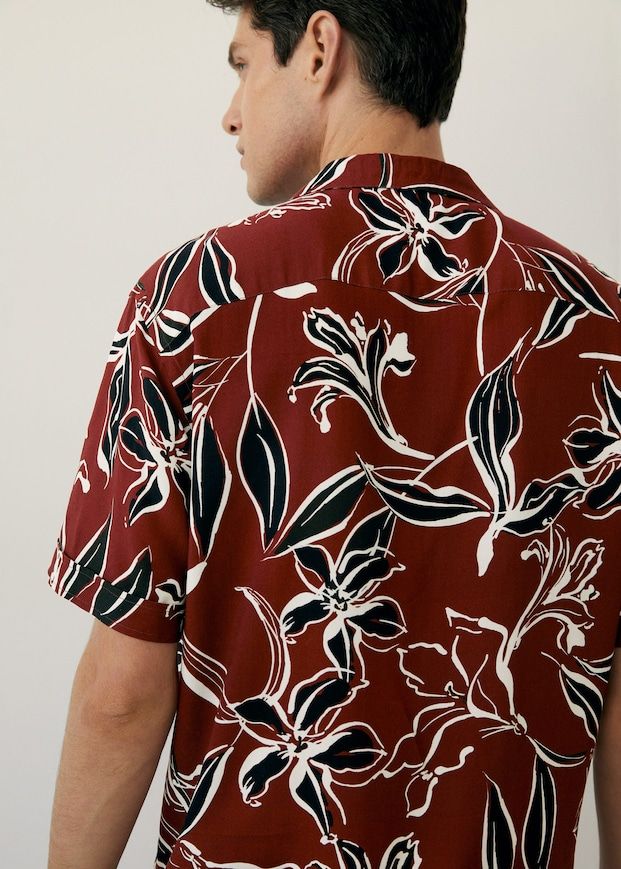 Men's Maroon Floral All Over Printed Oversized Shirt