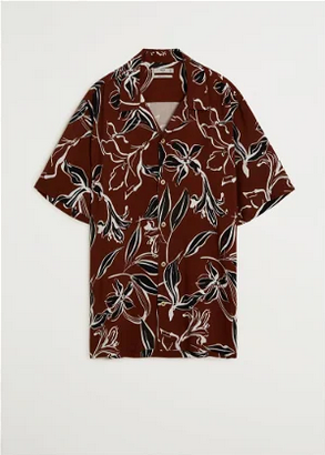 Men's Maroon Floral All Over Printed Oversized Shirt