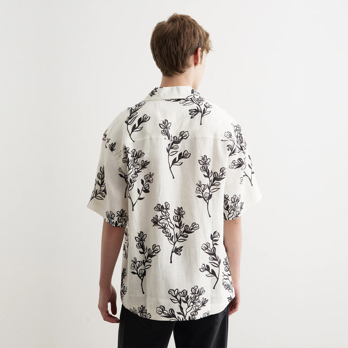 White Floral All Over Printed Relaxed Fit Shirt