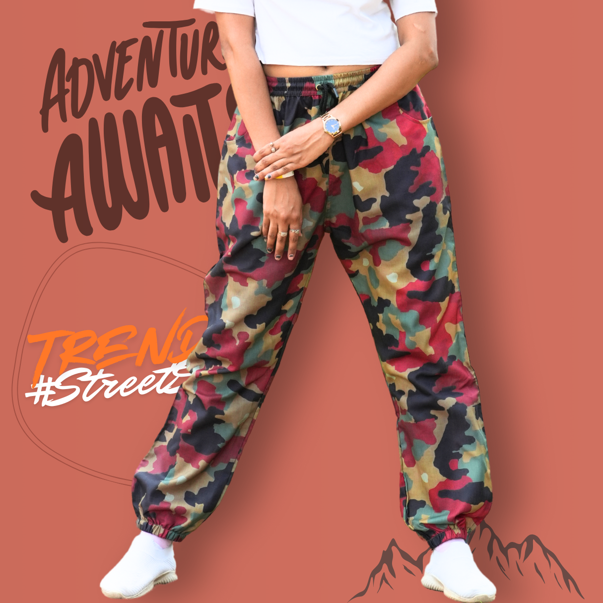 Red camo trousers womens deals