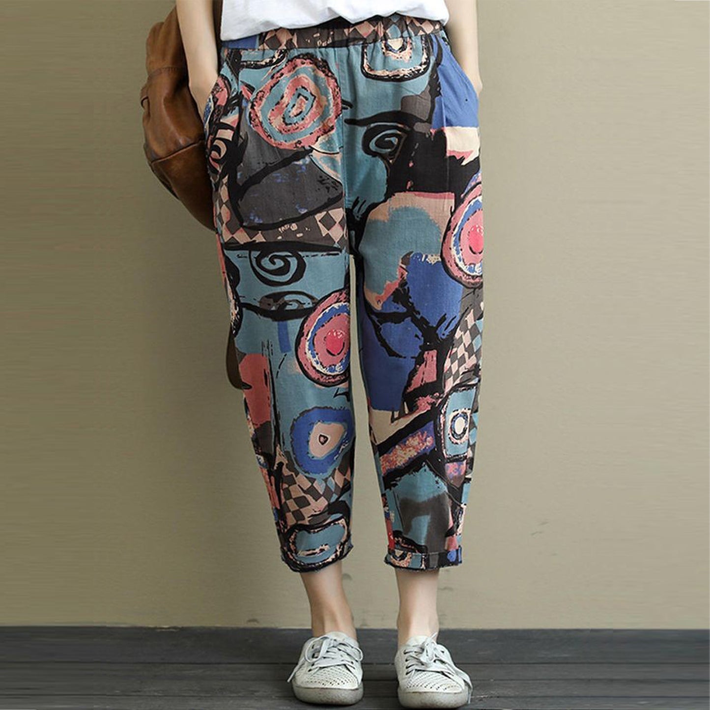 Vintage Abstract Circlel & Zibra Print Pajama Capri Combo Pack For Womens & Girls(Pack Of 2 Pcs)