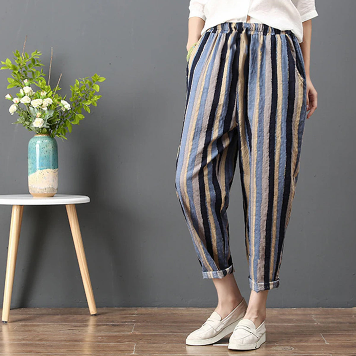 Vintage Multicolor Sata Pata Capri For Womens & Girls