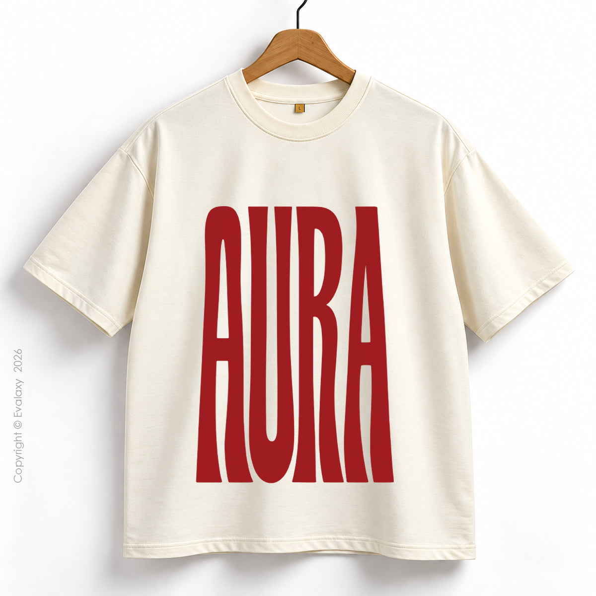 Aura Graphic Cream Oversized T-Shirt – 240 GSM Premium Cotton