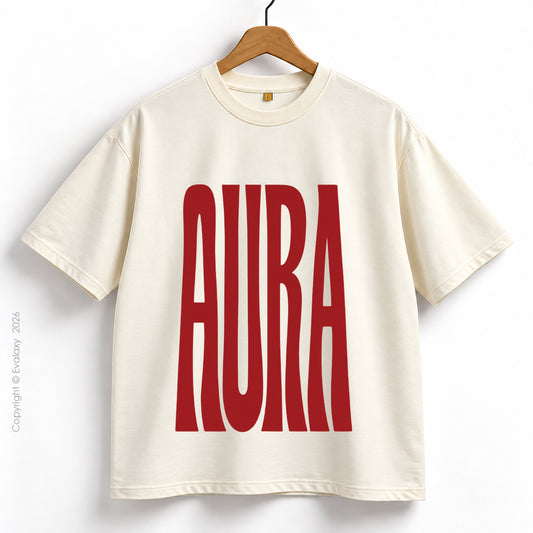 Aura Graphic Cream Oversized T-Shirt – 240 GSM Premium Cotton