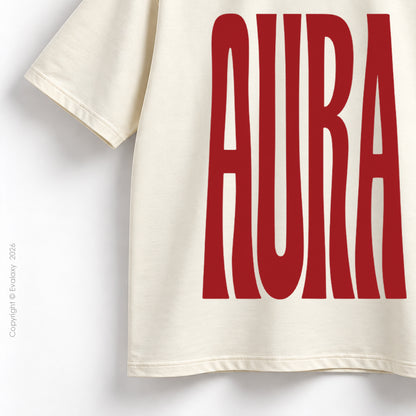 Aura Graphic Cream Oversized T-Shirt – 240 GSM Premium Cotton