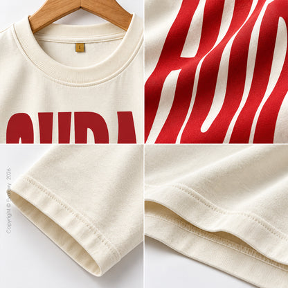 Aura Graphic Cream Oversized T-Shirt – 240 GSM Premium Cotton