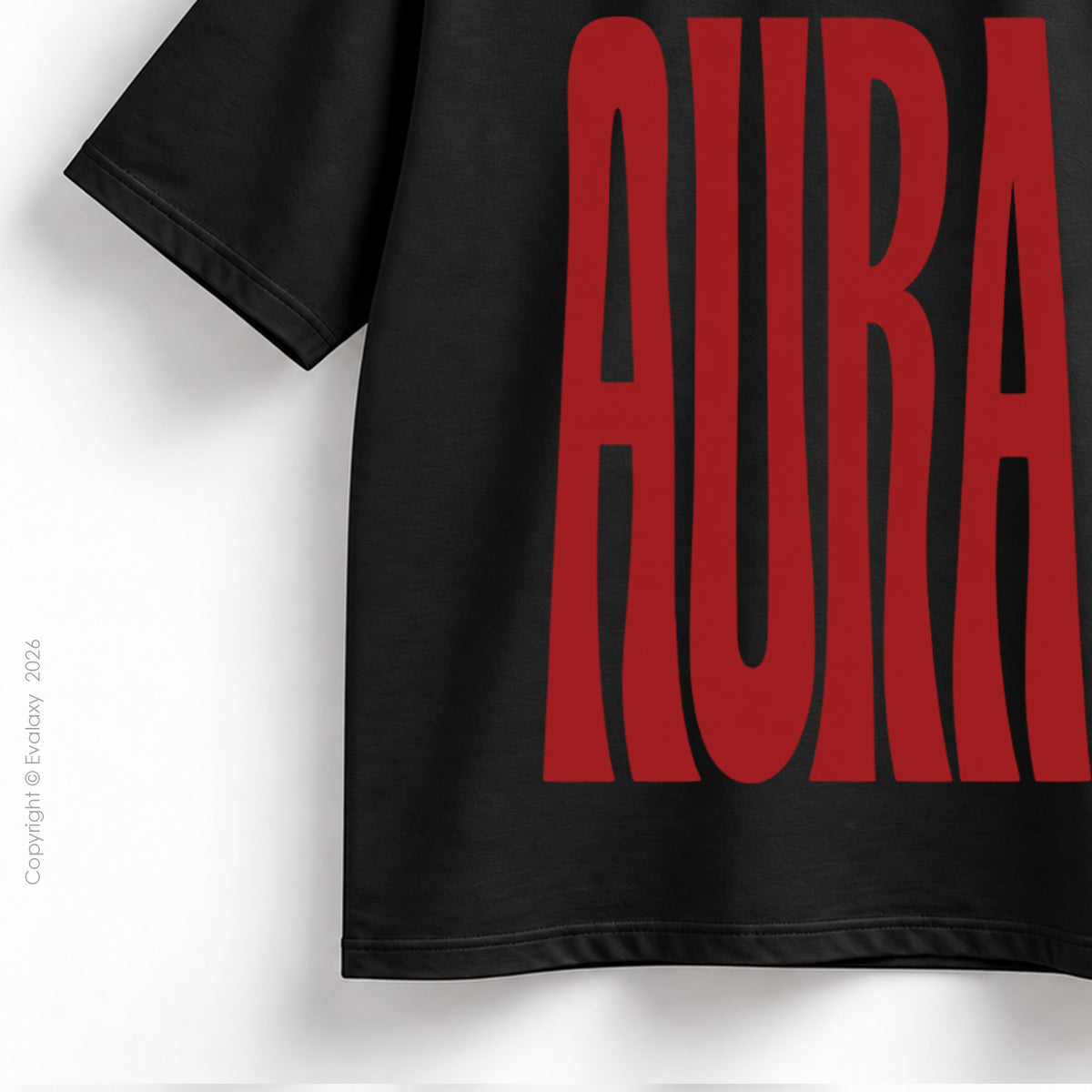 Aura Graphic Black Oversized T-Shirt – 240 GSM Premium Cotton
