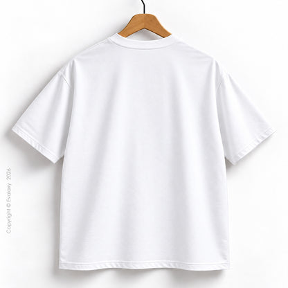 Aura Graphic White Oversized T-Shirt – 240 GSM Premium Cotton
