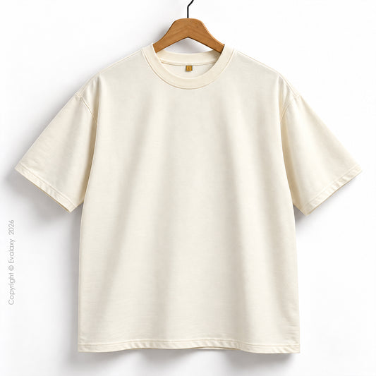 Plain Off White Oversized T-Shirt – Premium Cotton 240 GSM