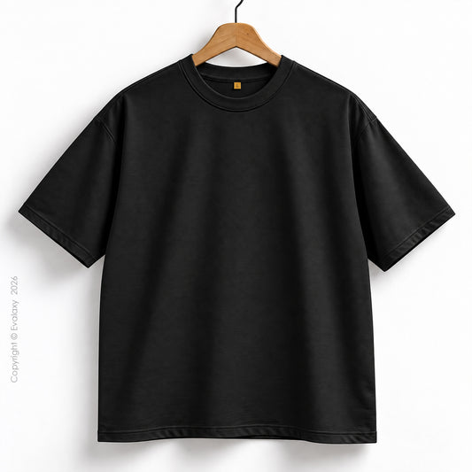 Plain Black Oversized T-Shirt – Premium 240 GSM Cotton