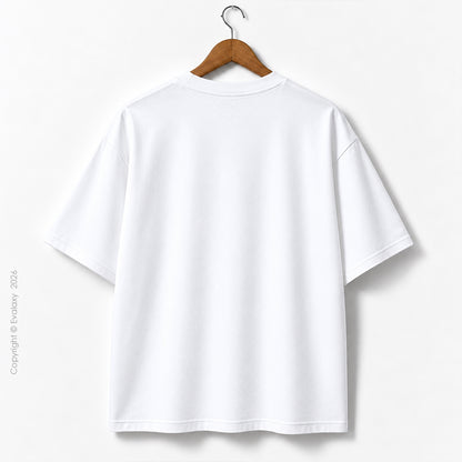 Triple Horse Graphic White Oversized T-Shirt – 240 GSM Premium Cotton