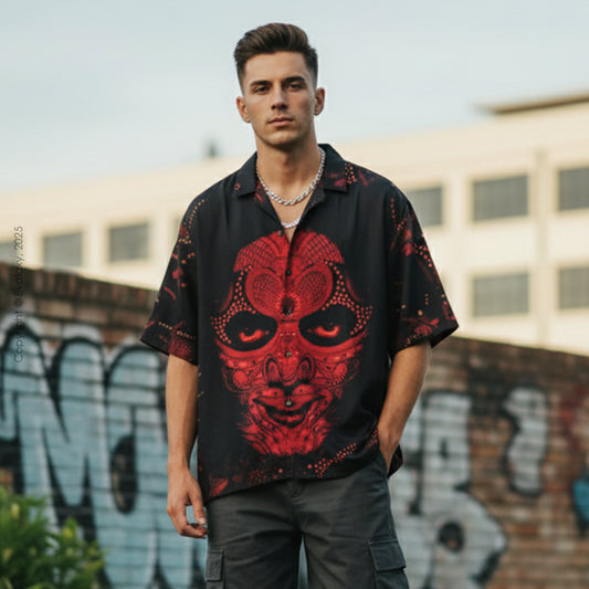 Abstract Faces Graphic Oversized Half Sleeve Shirt For Men & Women