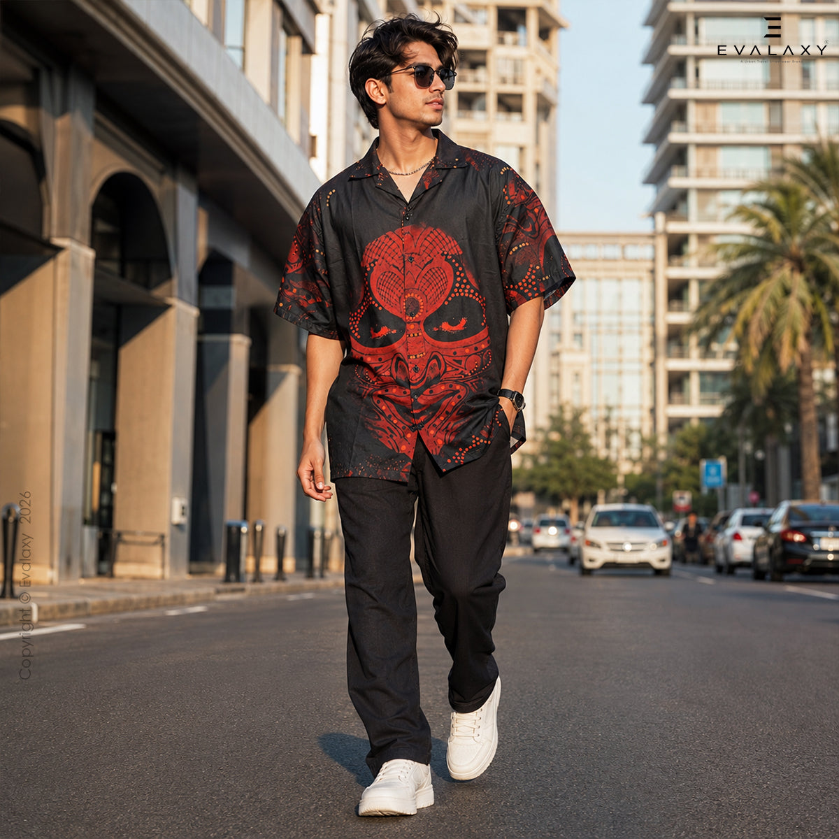 Abstract Faces Graphic Oversized Half Sleeve Shirt For Men & Women