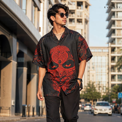Abstract Faces Graphic Oversized Half Sleeve Shirt For Men & Women