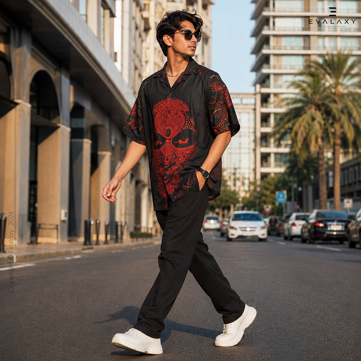 Abstract Faces Graphic Oversized Half Sleeve Shirt For Men & Women