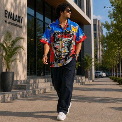 Adam Faces Graphic Oversized Half Sleeve Shirt For Men & Women