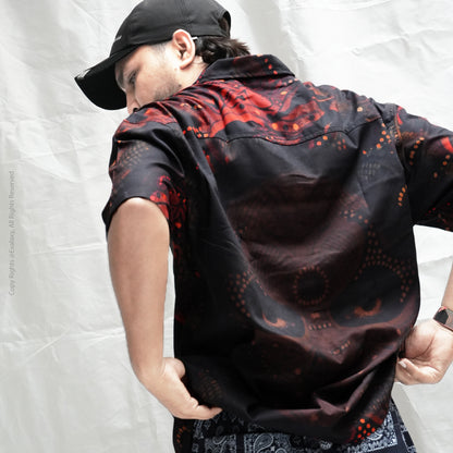 Abstract Faces Graphic Oversized Half Sleeve Shirt For Men & Women
