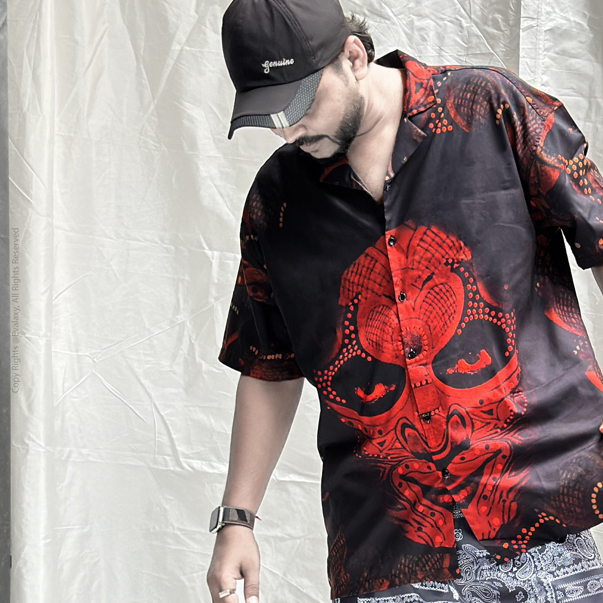Abstract Faces Graphic Oversized Half Sleeve Shirt For Men & Women