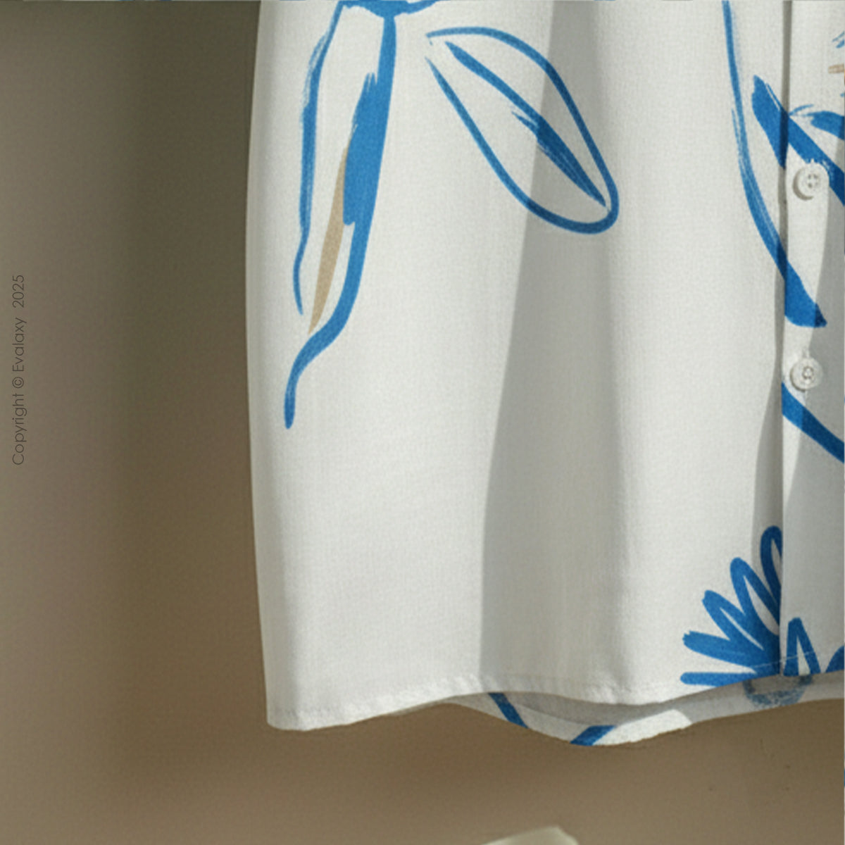 OffWhite Sky Leaf Oversized Half Sleeve Shirt For Men & Women
