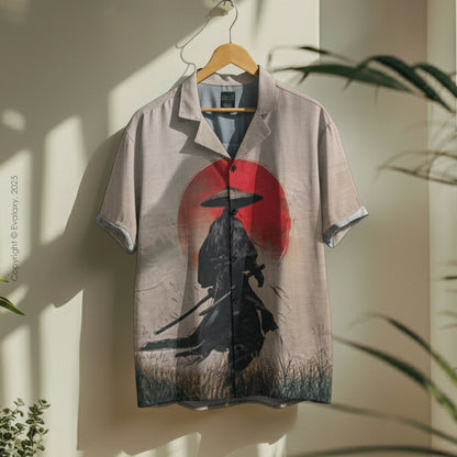 Beige Warrior Graphic Oversized Half Sleeve Shirt For Men & Women