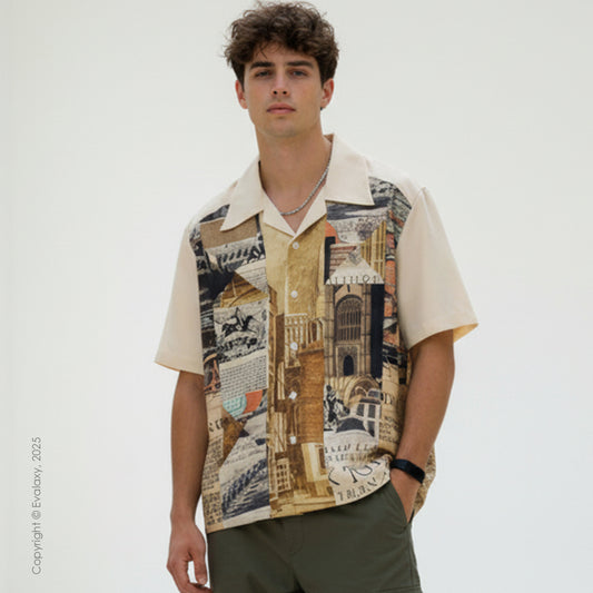 Old City Graphic Oversized Half Sleeve Shirt For Men & Women