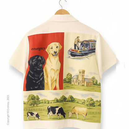 Vintage Dogs & Boats Printed Shirt for Men And Women – Premium Holiday Casual Wear