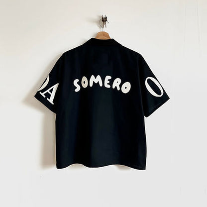 Bora Black Graphic Oversized Half Sleeve Shirt For Men & Women