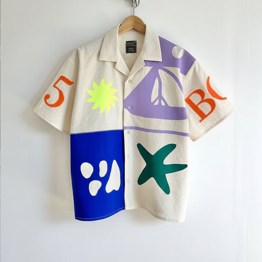 Bora Purple Graphic Oversized Half Sleeve Shirt For Men & Women