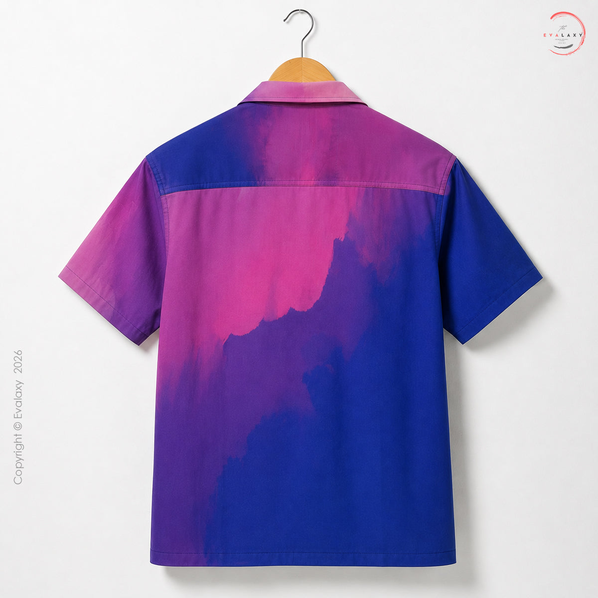 Purple & Blue Gradient Print Oversized Shirt For Men & Women