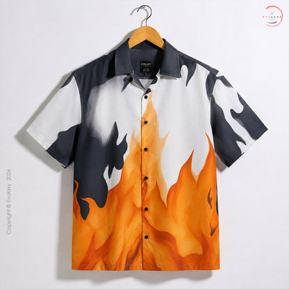 Oversized Flame Graphic Shirt For Men & Women