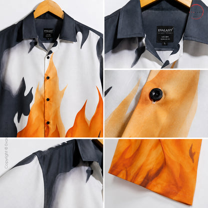 Oversized Flame Graphic Shirt For Men & Women