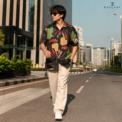 Men Random New News Text Shirt