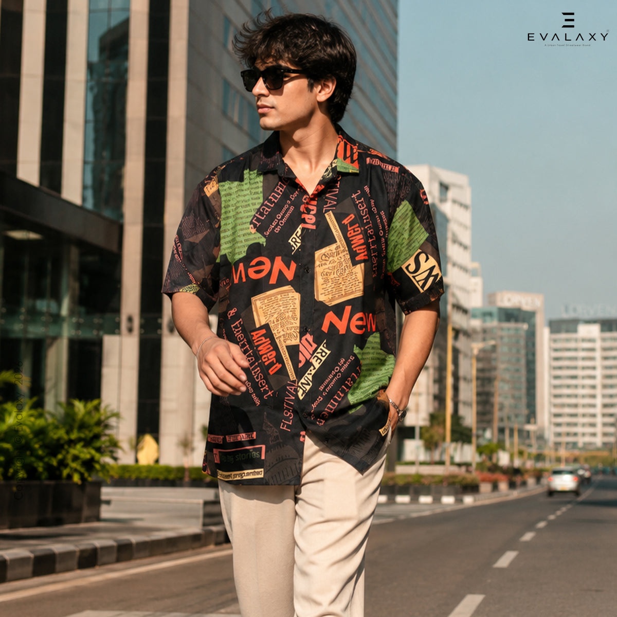 Men Random New News Text Shirt