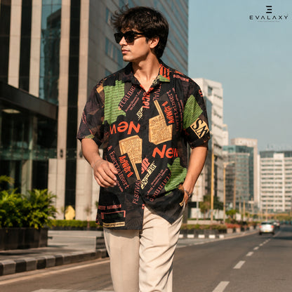 Men Random New News Text Shirt