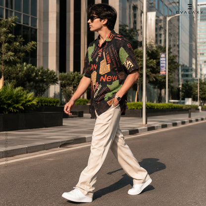 Men Random New News Text Shirt